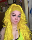 Yellow Wavy Synthetic Lace Front Wig WW262