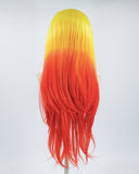 Yellow Ombre Red Synthetic Lace Front Wig WW486