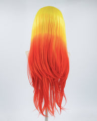 Yellow Ombre Red Synthetic Lace Front Wig WW486