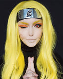 Yellow Straight Long Synthetic Lace Front Wig WW010