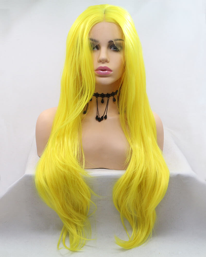 Dark Root To More Light Mint Green Ombre Straight Long Synthetic Lace Front Wig